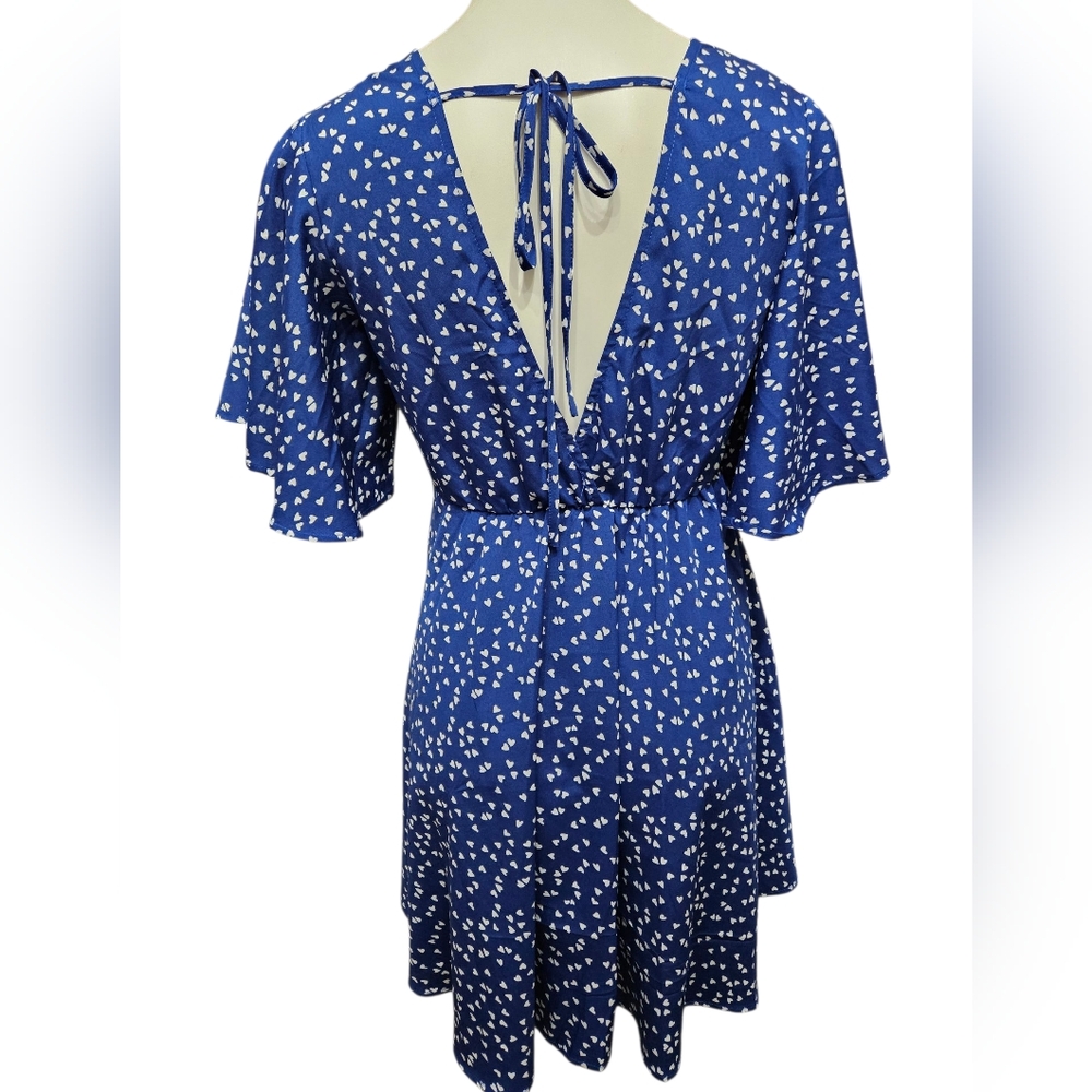 SHEIN Blue Heart Print Mini Dress - Picture 3 of 4